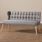 Baxton Studio Melody Grey and Natural Wood Finishing 3-Seater Settee Bench 131-7103 - alternate 7